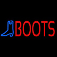 Red Boots With Logo Neon Skilt