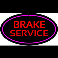 Red Brake Service Purple Oval Neon Skilt
