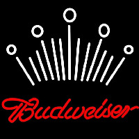 Red Budweiser White Crown Beer Sign Neon Skilt