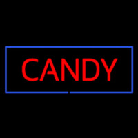 Red Candy With Blue Border Neon Skilt