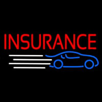 Red Car Insurance Neon Skilt