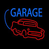 Red Car Logo White Garage Neon Skilt