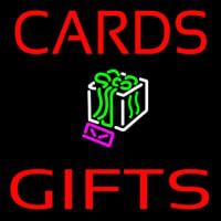 Red Cards And Gifts Block Neon Skilt