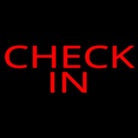 Red Check In Neon Skilt