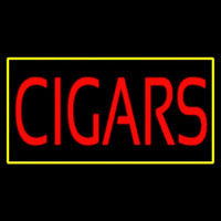 Red Cigars With Yellow Border Neon Skilt