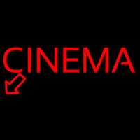 Red Cinema Here Neon Skilt