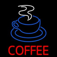 Red Coffee With Cup Neon Skilt