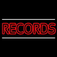 Red Colored Records Neon Skilt