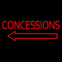 Red Concessions With Arrow Neon Skilt