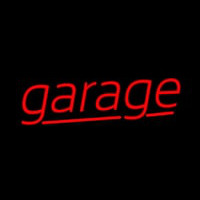 Red Cursive Garage Neon Skilt