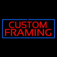 Red Custom Framing Blue Border Neon Skilt