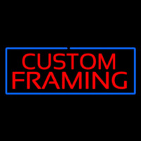 Red Custom Framing Blue Border Neon Skilt