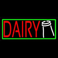 Red Dairy Neon Skilt