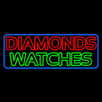 Red Diamonds Green Watches Neon Skilt