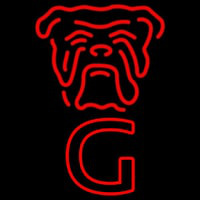 Red Dog Face Vertical Beer Sign Neon Skilt