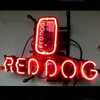 Red Dog Øl Bar Neon Skilt