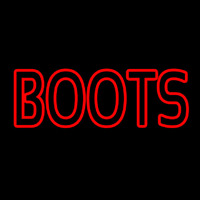 Red Double Stroke Boots Neon Skilt