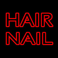 Red Double Stroke Hair Nail Neon Skilt