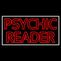 Red Double Stroke Psychic Reader White Border Neon Skilt