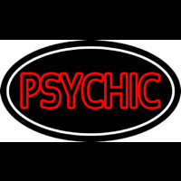 Red Double Stroke Psychic White Border Neon Skilt