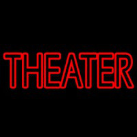 Red Double Stroke Theatre Neon Skilt