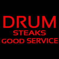 Red Drum Steaks Good Service Block Neon Skilt