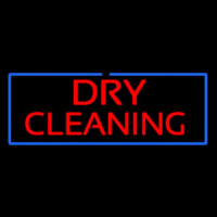 Red Dry Cleaning Blue Border Neon Skilt