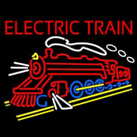 Red Electric Train Logo Neon Skilt