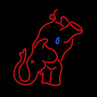 Red Elephant Neon Skilt