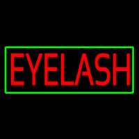 Red Eyelash Green Border Neon Skilt