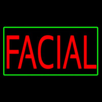 Red Facial Green Border Neon Skilt