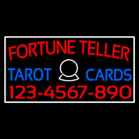 Red Fortune Teller Blue Tarot Cards With Phone Number Neon Skilt