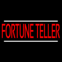 Red Fortune Teller White Line Neon Skilt