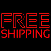 Red Free Shipping Block Neon Skilt