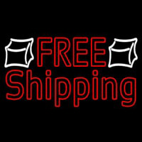 Red Free Shipping Neon Skilt