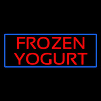 Red Frozen Yogurt With Blue Border Neon Skilt