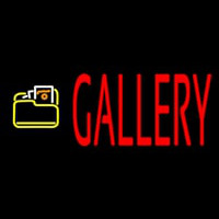 Red Gallery With Logo Neon Skilt