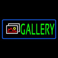 Red Gallery With Logo With Border Neon Skilt