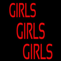 Red Girls Girls Girls Strip Neon Skilt
