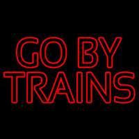 Red Go By Train Neon Skilt