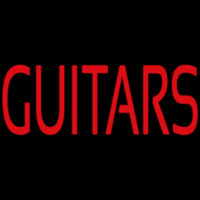 Red Guitar Block 1 Neon Skilt