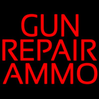 Red Gun Repair Ammo Neon Skilt