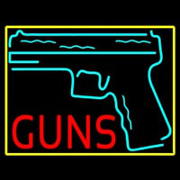 Red Gun Turquoise Logo Neon Skilt