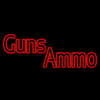 Red Guns Ammo Neon Skilt