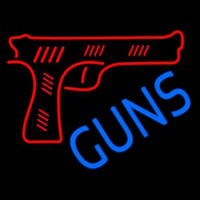 Red Guns Block Neon Skilt