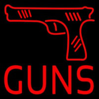 Red Guns Block Neon Skilt