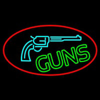 Red Guns Turquoise Logo Neon Skilt