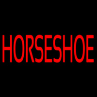 Red Horseshoe Block Neon Skilt