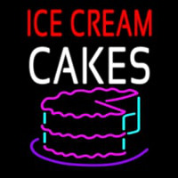 Red Ice Cream Cakes Logo Neon Skilt
