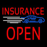 Red Insurance Open Block Car Logo Neon Skilt